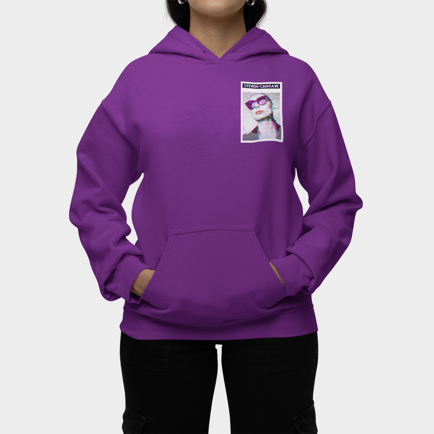 Purple Hoodie With Left Chest Graphic