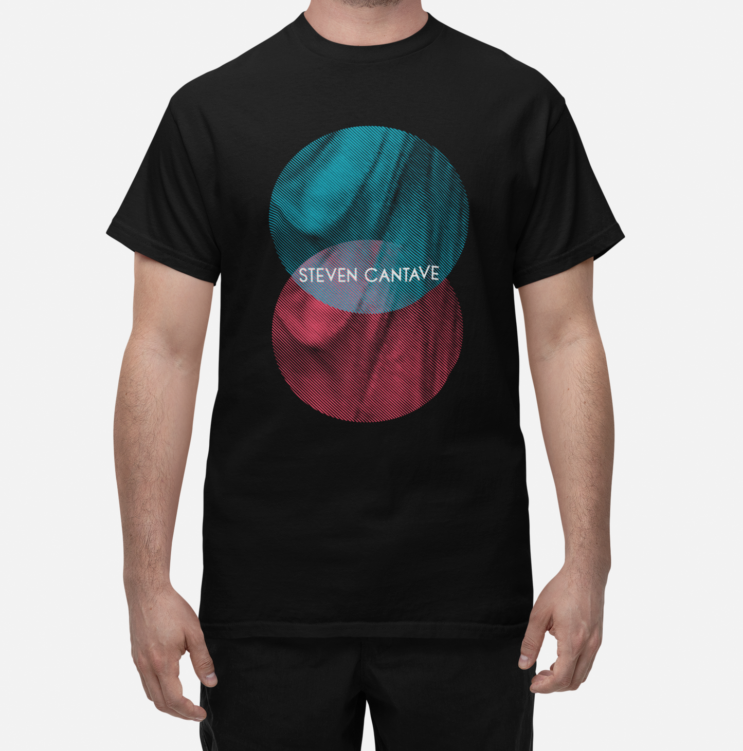 T-Shirt With Blue And Red Circle