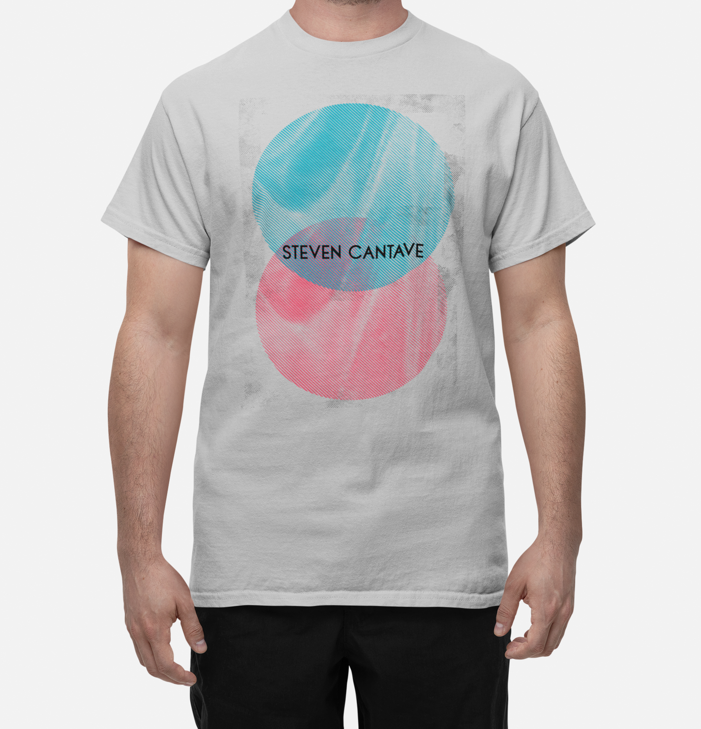 T-Shirt With Blue And Red Circle