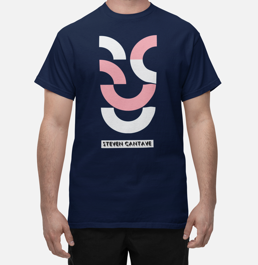 T-Shirt With White And Pink Graphic