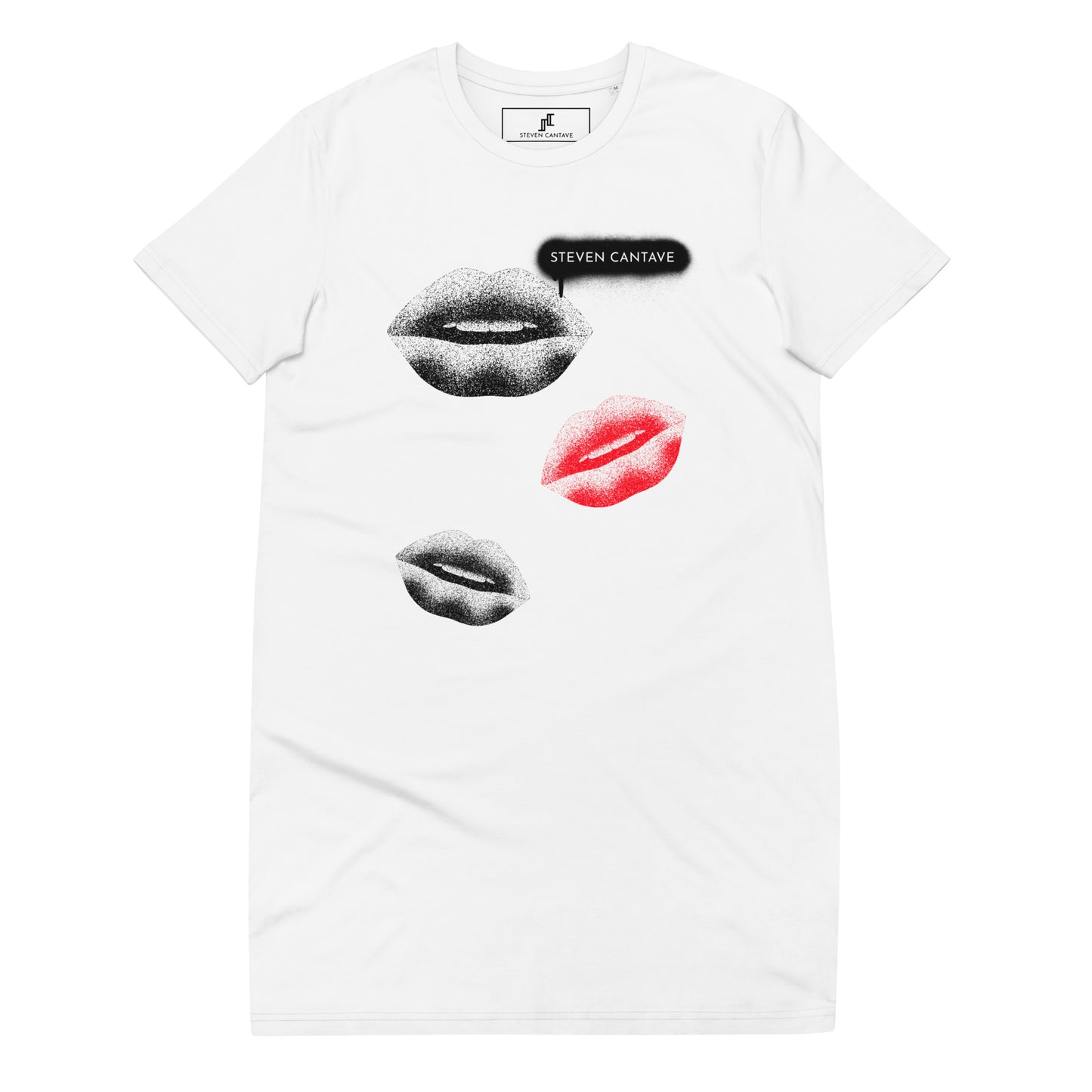 Organic Cotton T-Shirt Dress With Lips