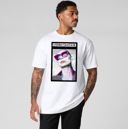 White T-Shirt With Woman's Face
