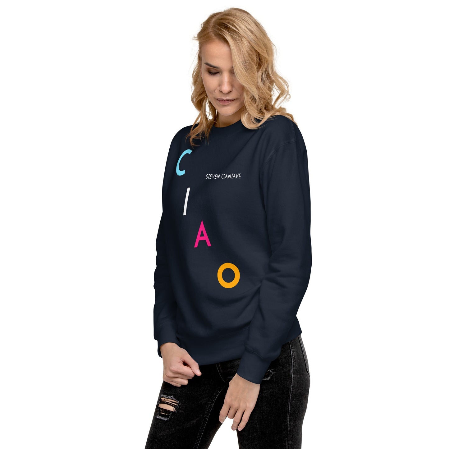 Navy Sweatshirt With Multicolor CIAO