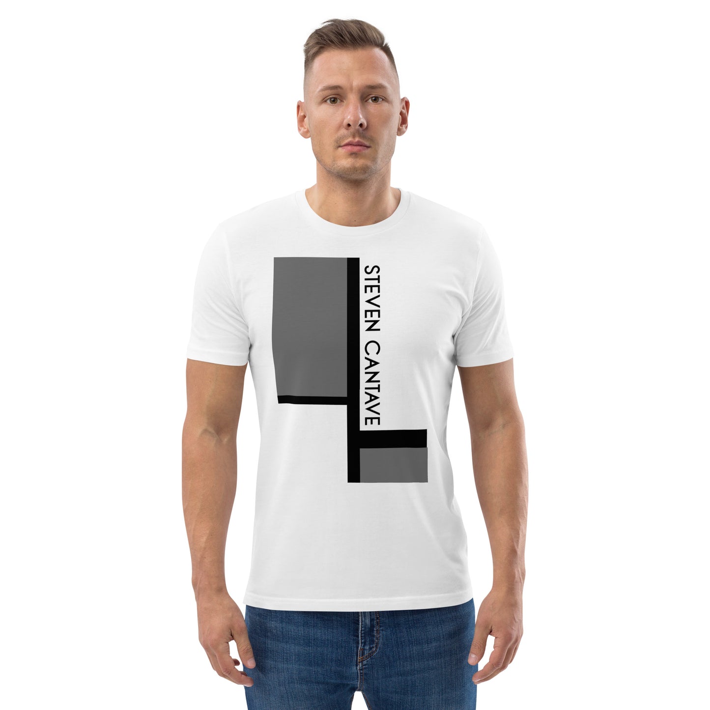 White Heavyweight T-Shirt With Geometrical Graphic