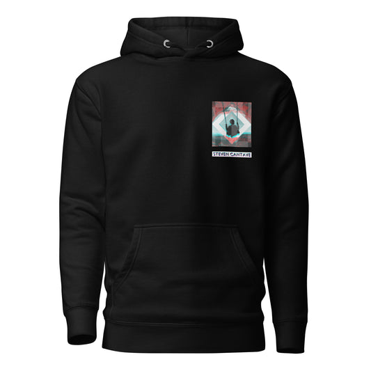 Black Heavyweight Hoodie With Swinging Kid