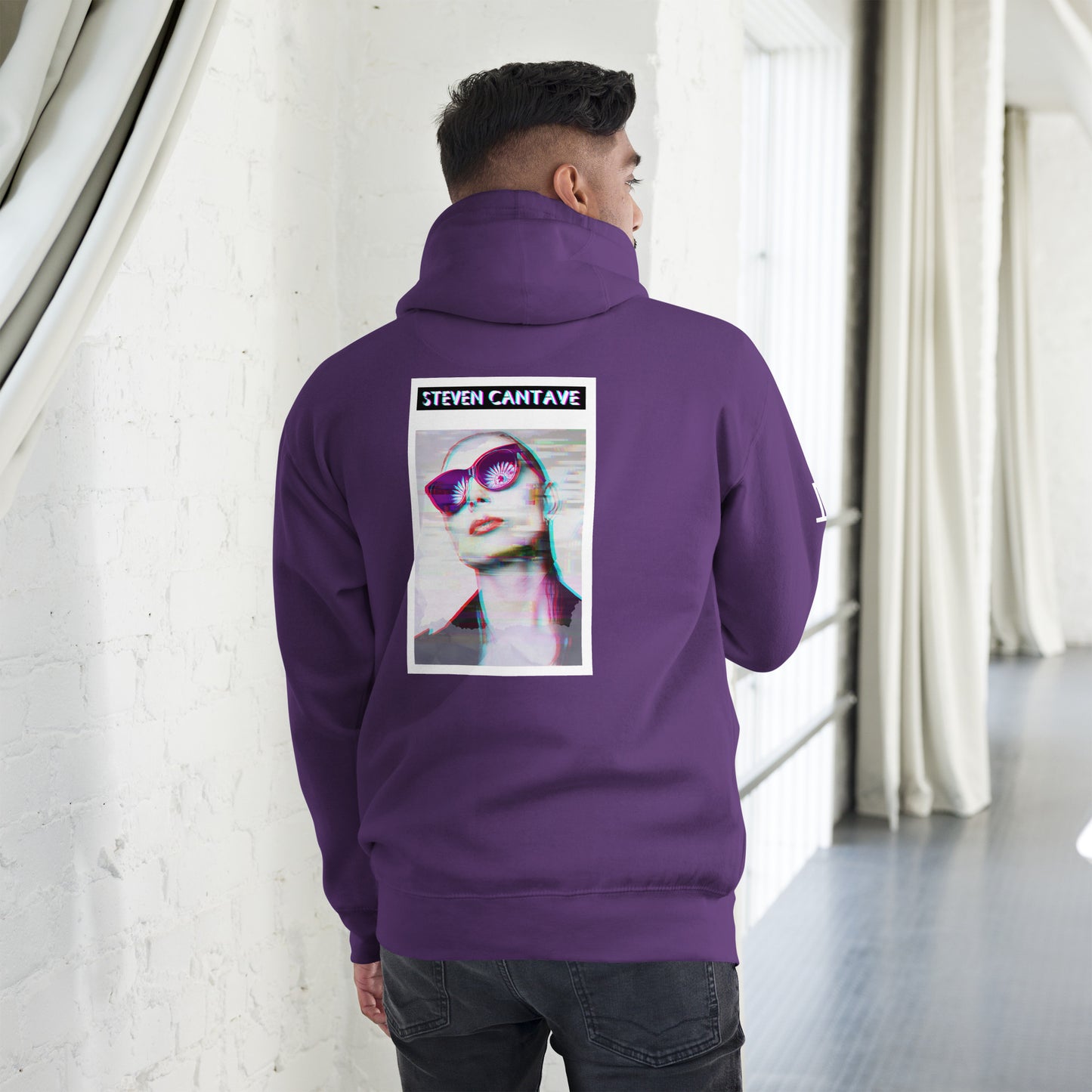 Purple Hoodie With Left Chest Graphic