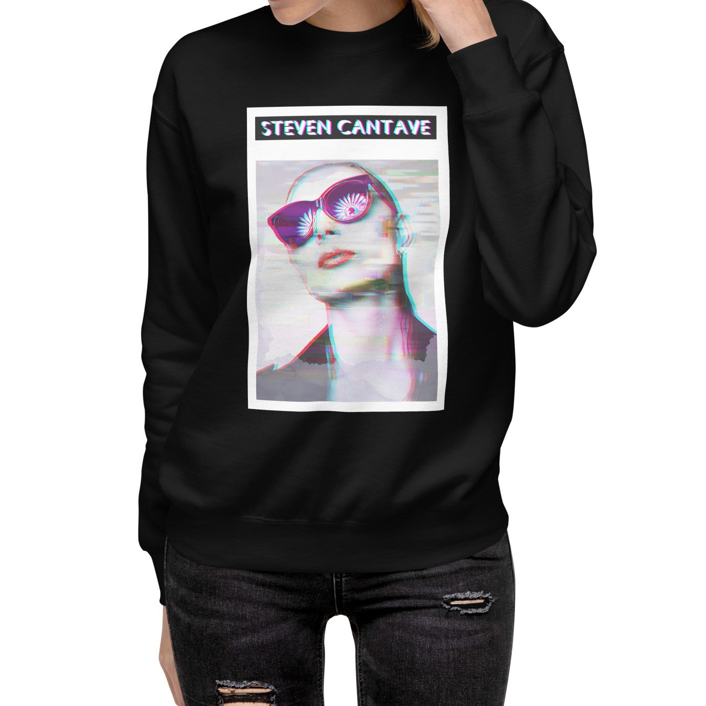 Black Sweatshirt With Woman's Face