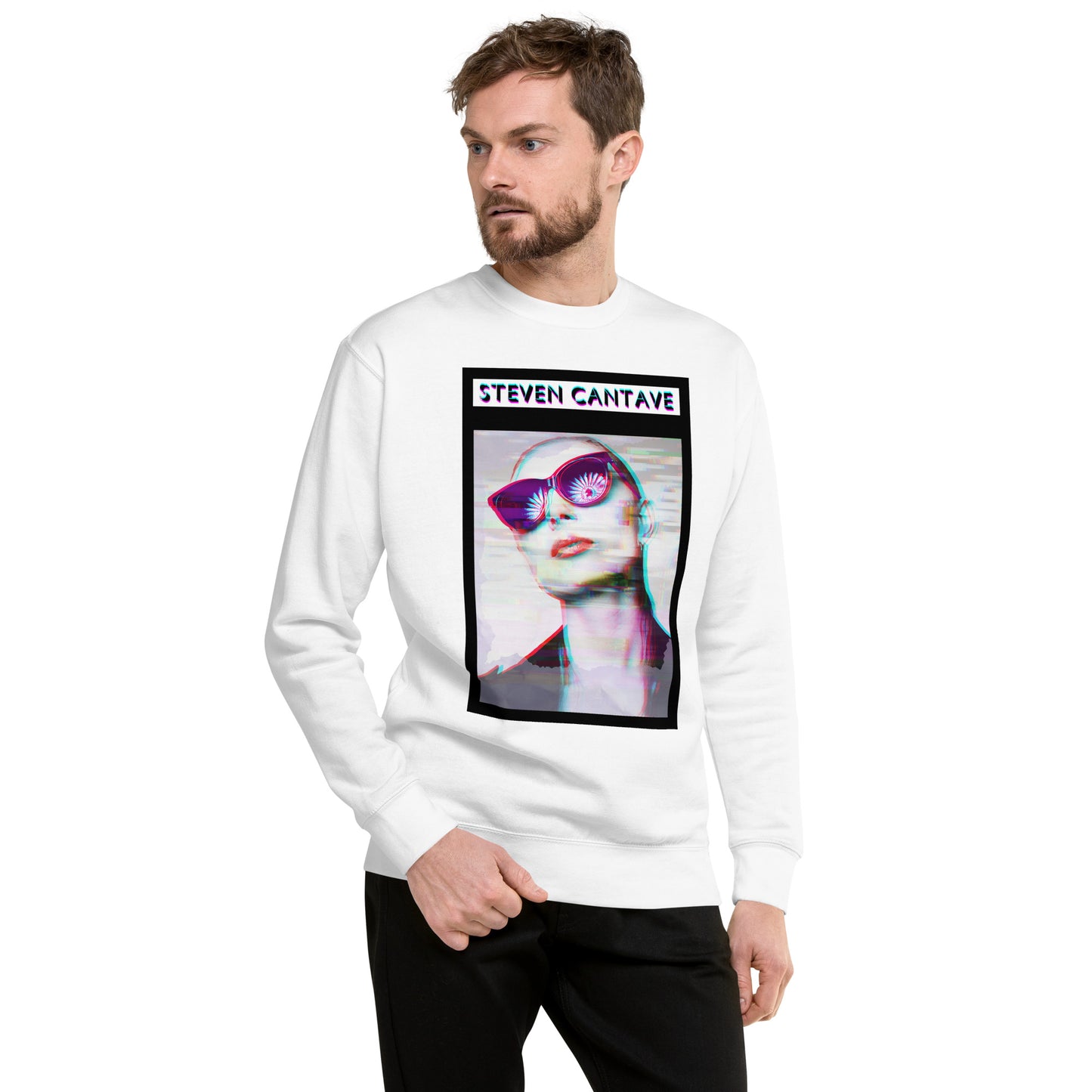 White Sweatshirt With Woman's Face