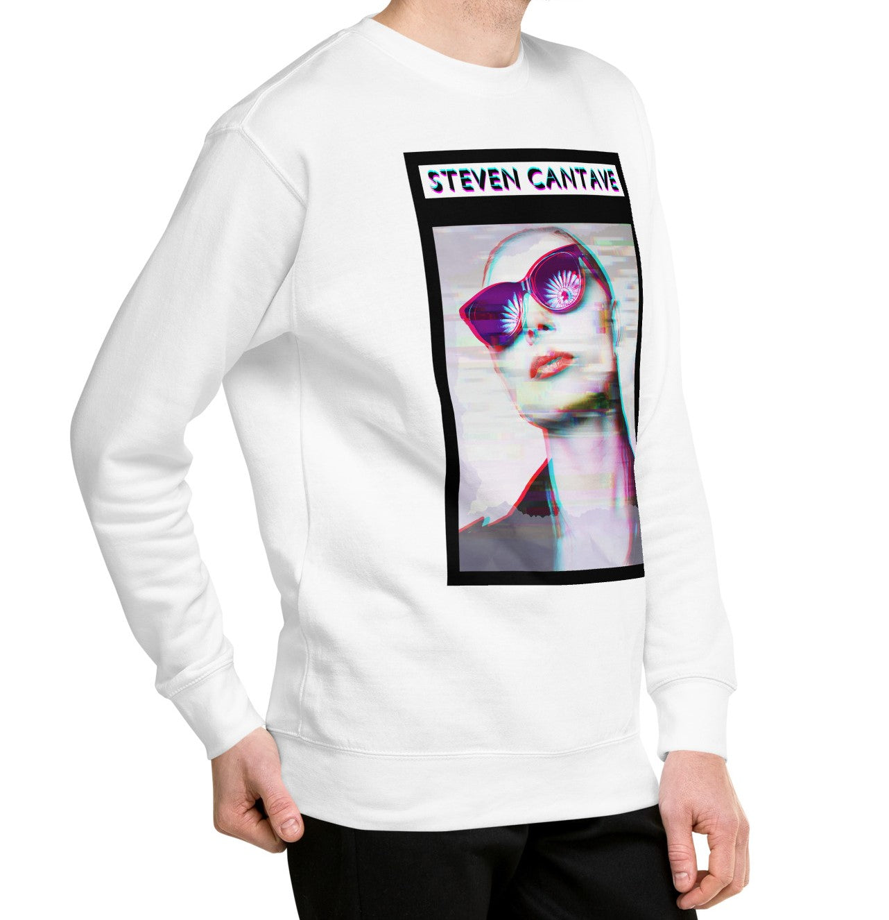 White Sweatshirt With Woman's Face