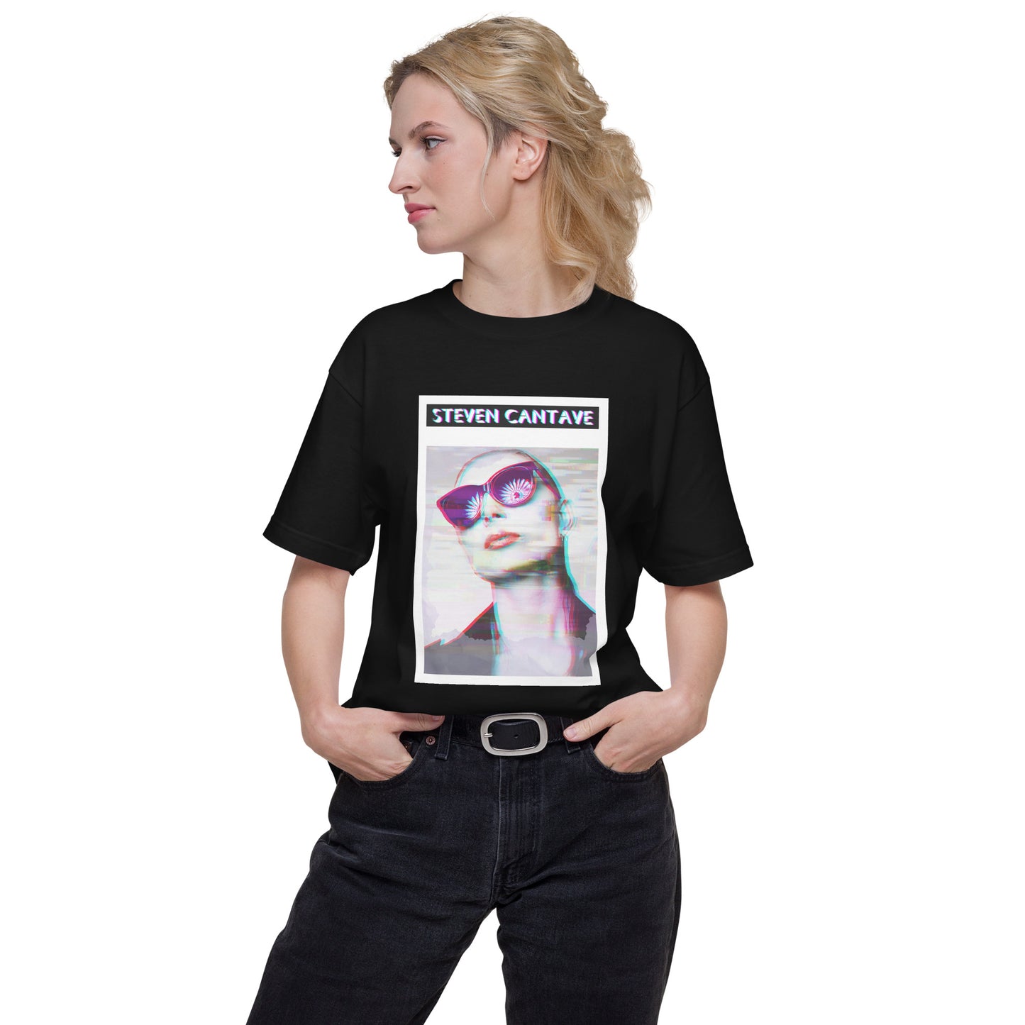 Oversized Heavyweight T-Shirt With Woman's Face