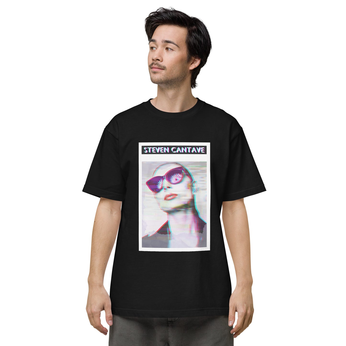 Oversized Heavyweight T-Shirt With Woman's Face