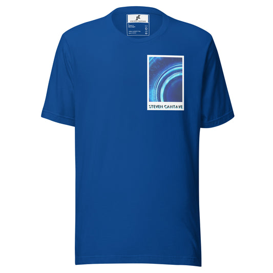 T-Shirt With Blue Abstract Graphic