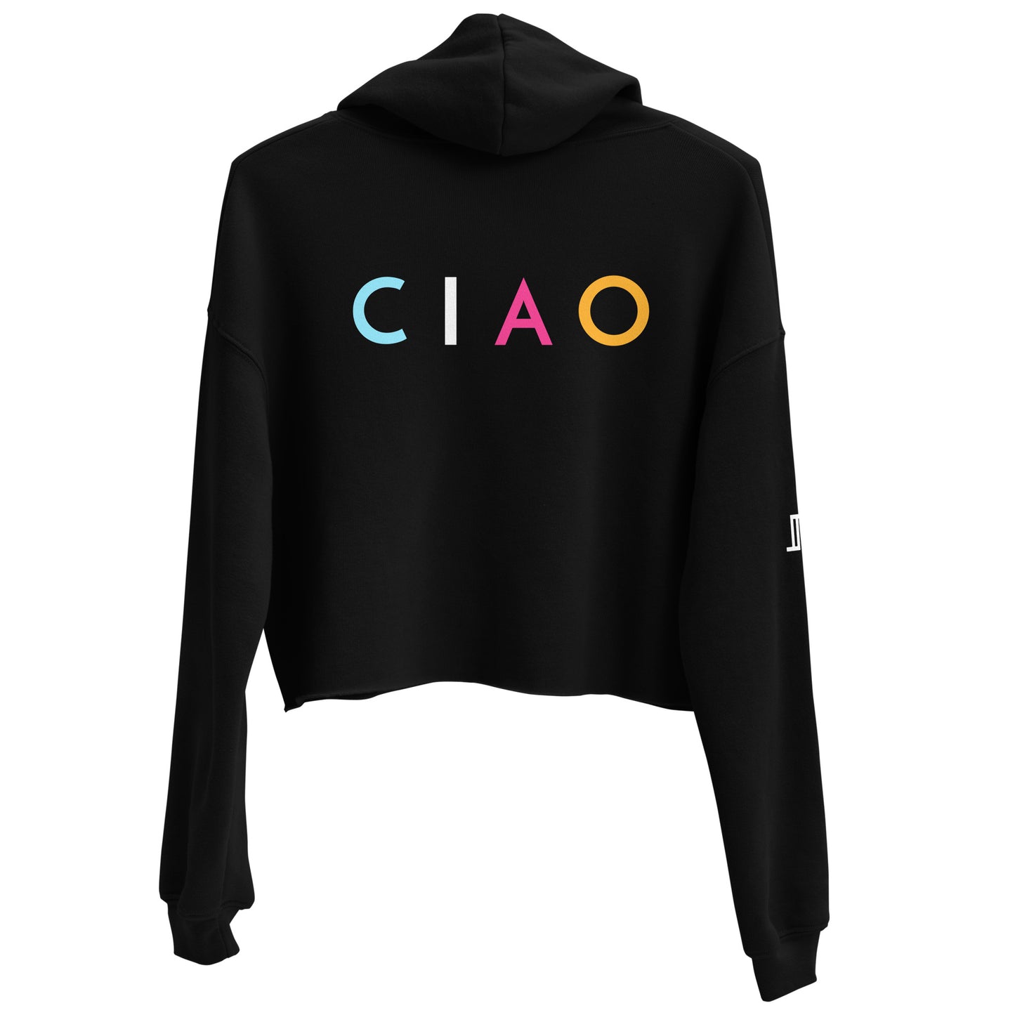 Crop Fleece Hoodie With Colorful CIAO