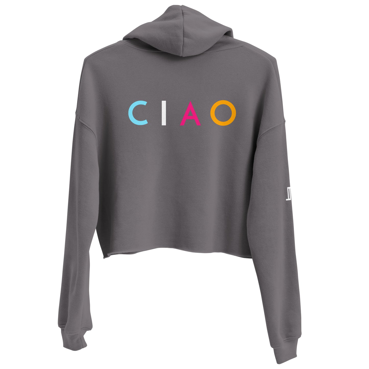 Crop Fleece Hoodie With Colorful CIAO