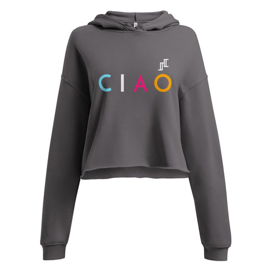 Crop Fleece Hoodie With CIAO Letters