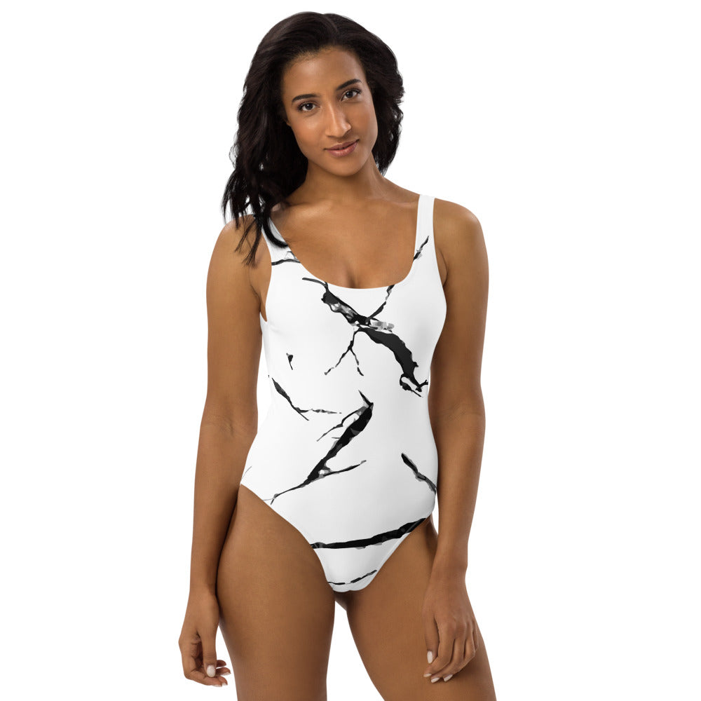 Swimsuit With Marble Print